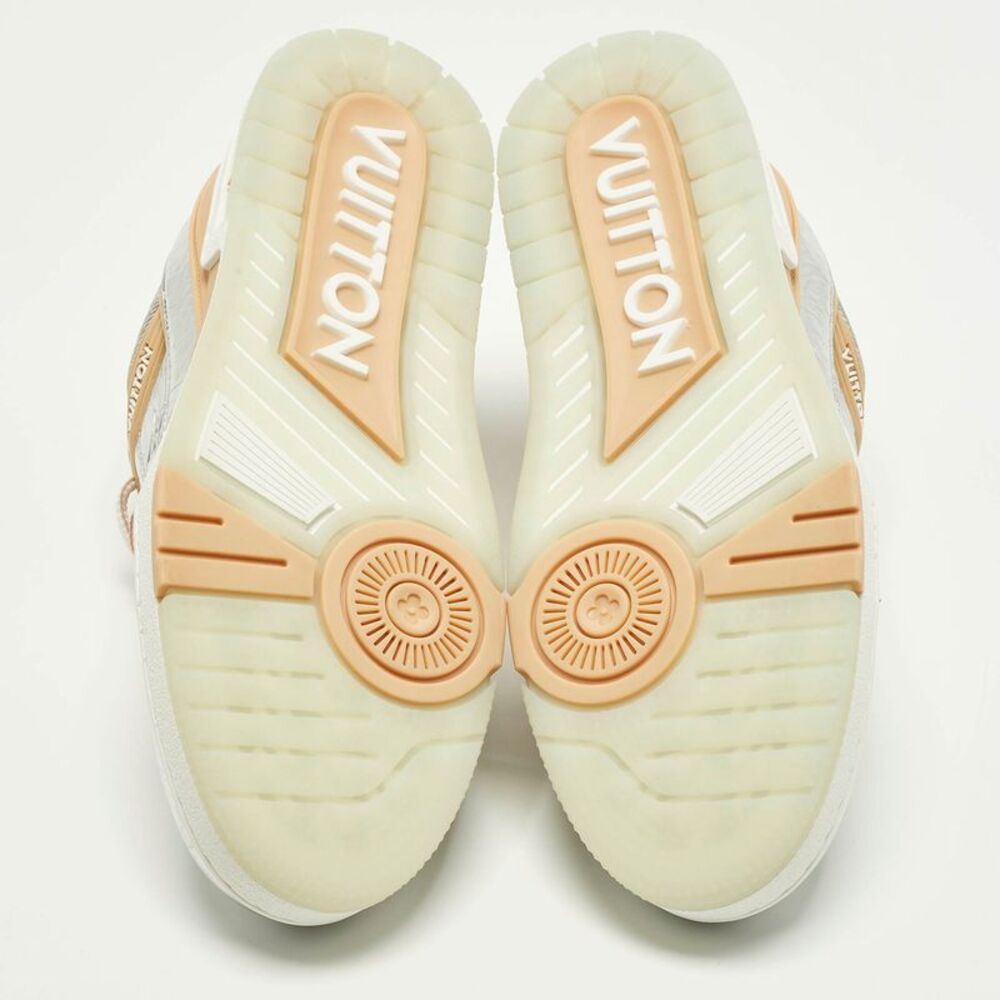 Louis Vuitton Lv Trainer Size 42 Silver/orange Monogram Leather Low Top Sneakers - Picture 6 of 7